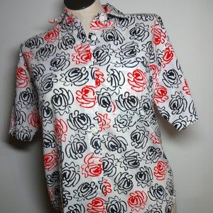 Venezia Womens Button Down Short Sleeve Hawaiian Shirt Size 14 Floral